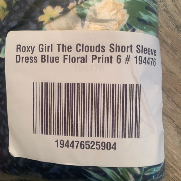 NWT ROXY GIRL THE CLOUDS SHORT SLEEVE DRESS BLUE FLORAL PRINT DRESS 4 & 6 - Picture 6 of 10